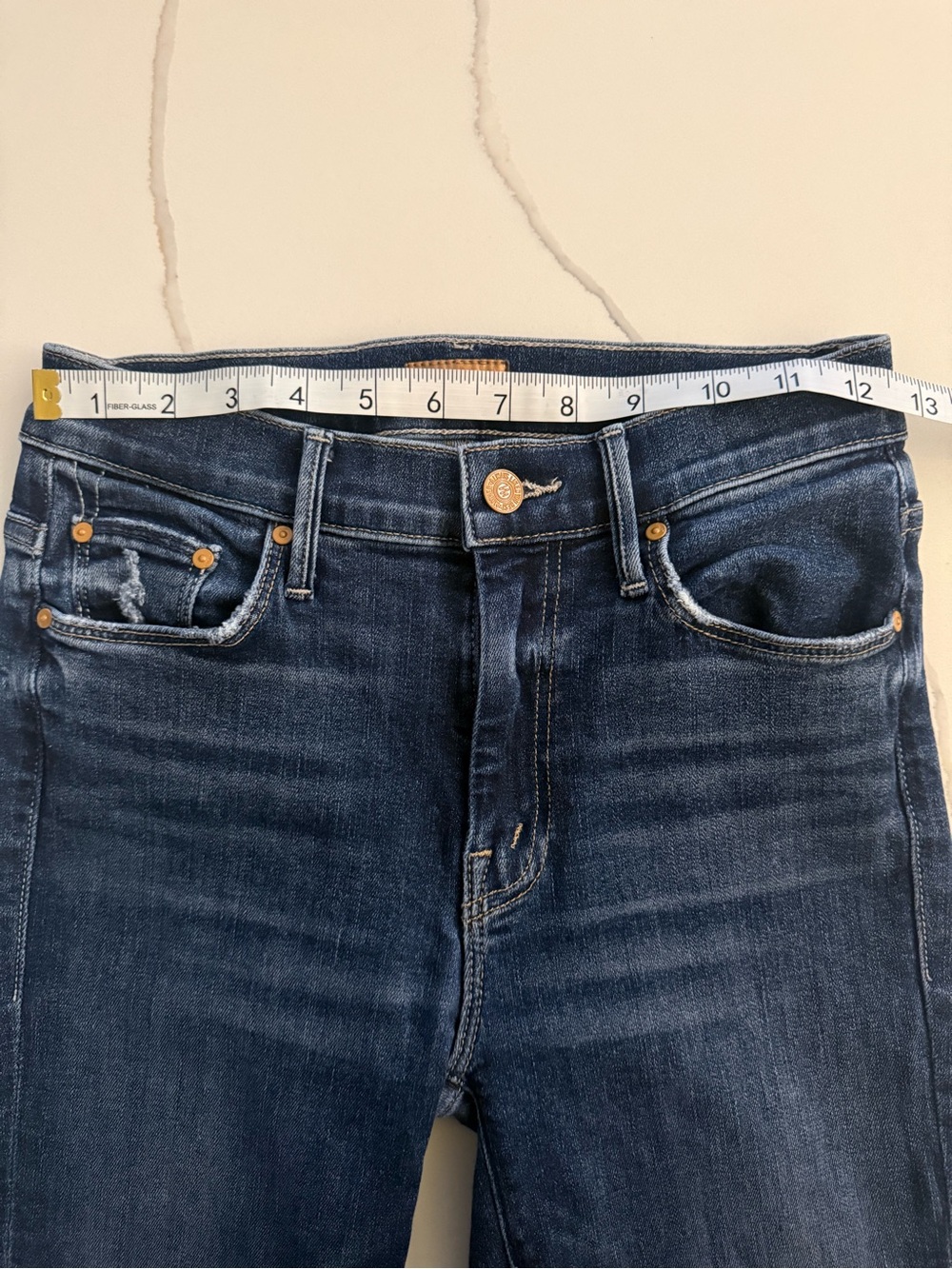 MOTHER The Weekender Fray Jeans Size 25 | Teaming Up Wash EUC Flare - Picture 7 of 11
